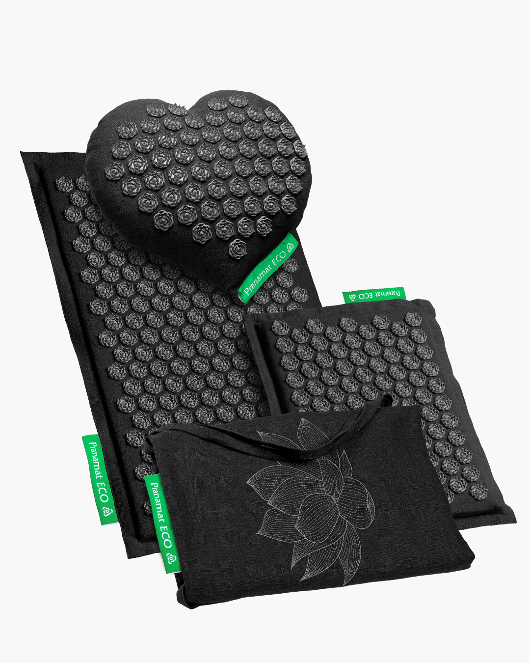 Pranamat Podložka + Velké Srdce + Mini + Velká Taška (Black edition)