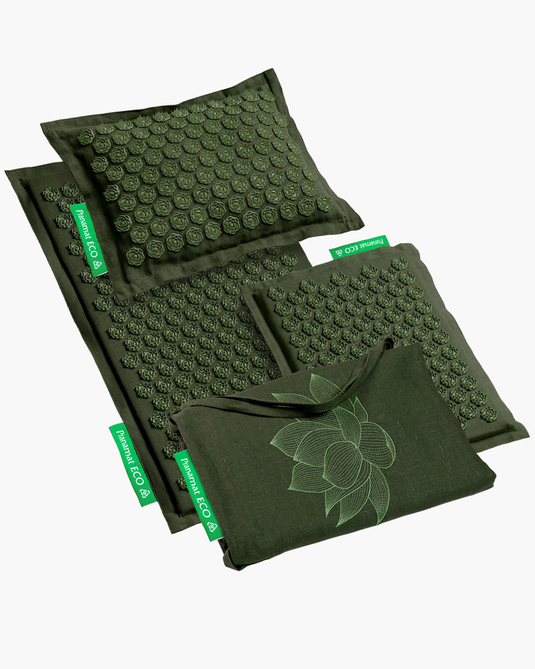 Sada Pranamat (Podložka + Polštář + Mini + Velká Taška) Olive