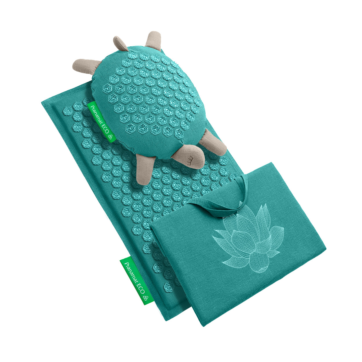 Pranamat + Velká Taška + Masážní želva (Tyrkysová/Tyrkysová)