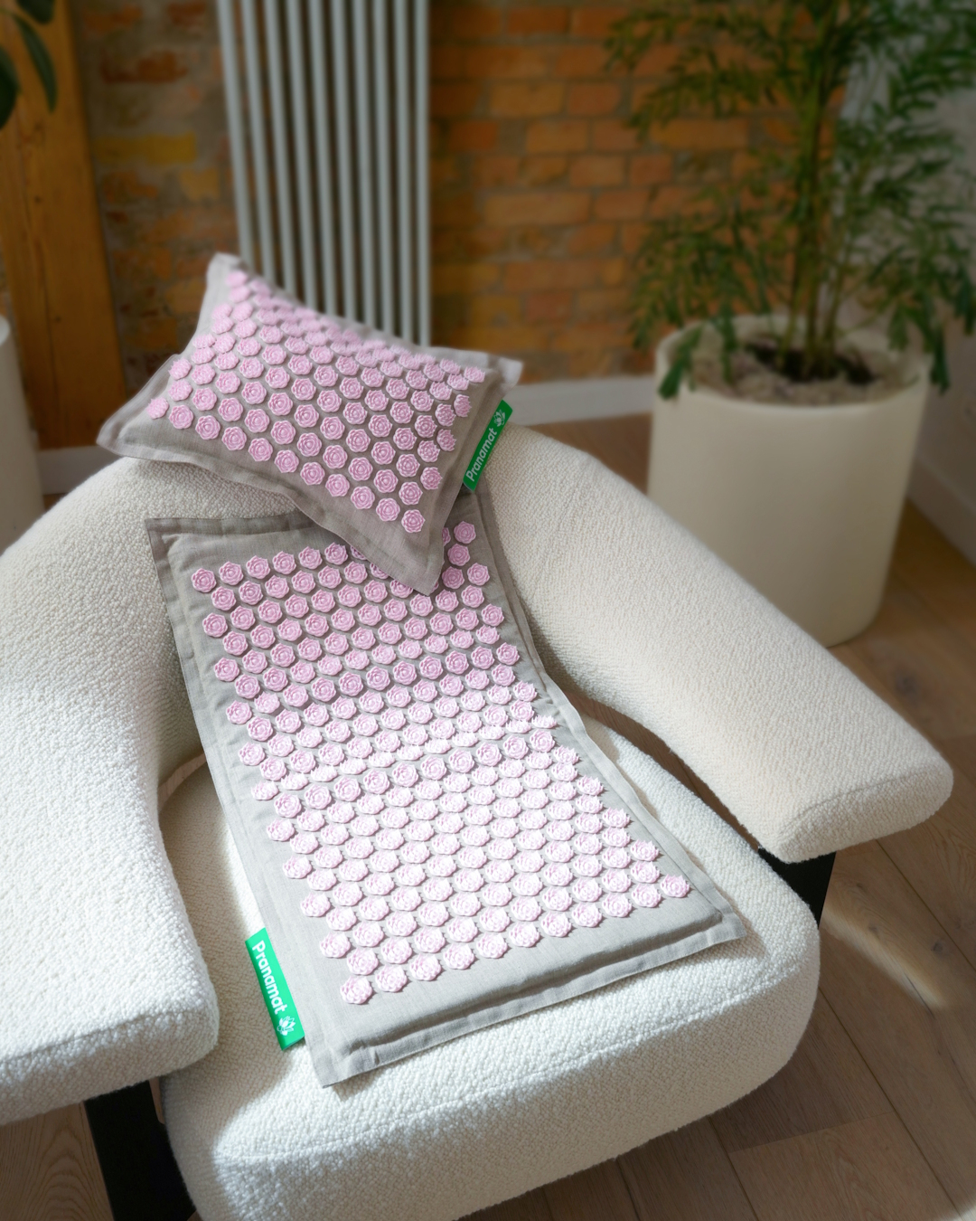 Pranamat + Polštář (Natural & Pink)